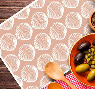 Individual de mesa com conchas retrô bege - TenStickers