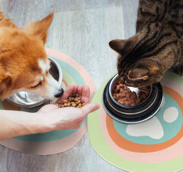Individuais de mesa em vinil originais tigela de patas de animais - TenStickers