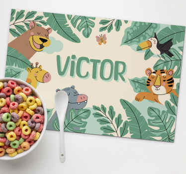 Individuais de mesa com nome animais da selva - TenStickers