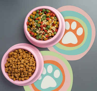 Individuais de mesa em vinil originais tigela de patas de animais - TenStickers