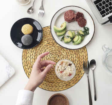 Individuais de mesa de texturas vime circular - TenStickers