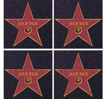Bases para copos Estrela de hollywood com nome - TenStickers