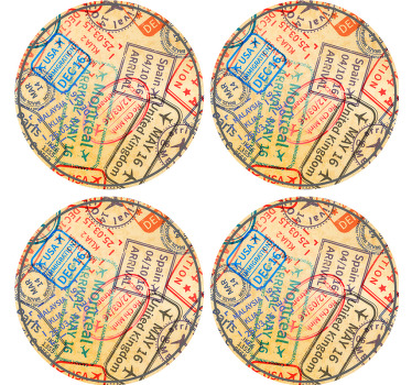 Bases para copos modernas Selos de viagem - TenStickers