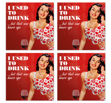 Bases para copos com frases Eu usei para beber - TenStickers