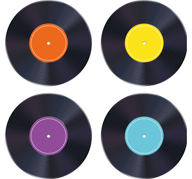 Bases para copos modernas Registro lp colorido - TenStickers