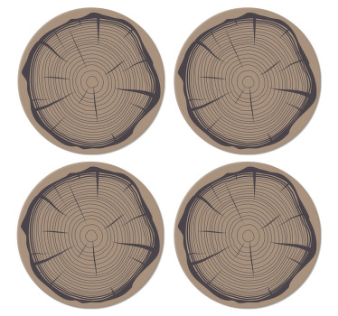 Bases para copos vintage Tronco de árvore - TenStickers