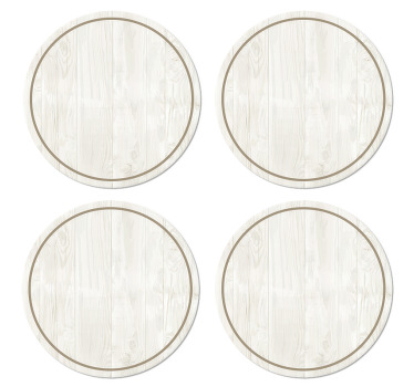 Bases para copos vintage Madeira branca - TenStickers
