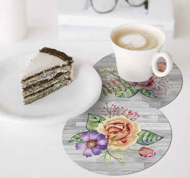 Bases para copos vintage Tipos de flores - TenStickers