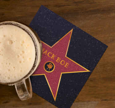 Bases para copos Estrela de hollywood com nome - TenStickers