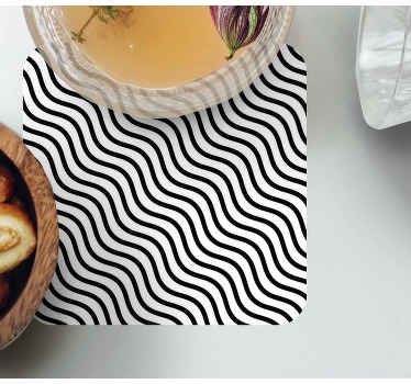 Bases para copos modernas Fundo branco com linhas pretas vetoriai - TenStickers