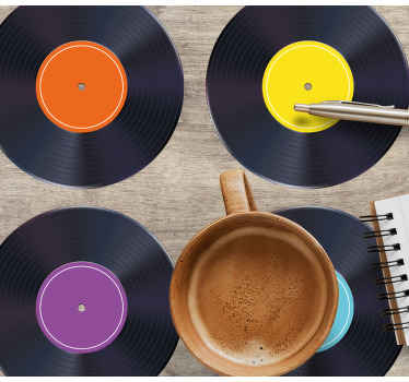 Bases para copos modernas Registro lp colorido - TenStickers