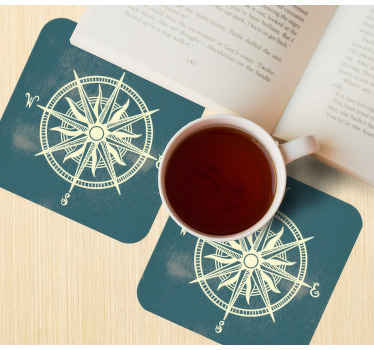 Bases para copos vintage Compas no mapa mundial - TenStickers