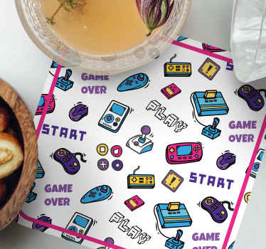 Bases para copos alternativas Jogo retro sobre símbolos - TenStickers