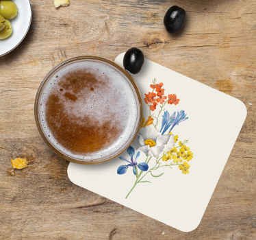 Bases para copos vintage arranjo floral colorido - TenStickers