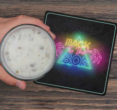 Bases para copos vintage neon anos 80 retrô - TenStickers