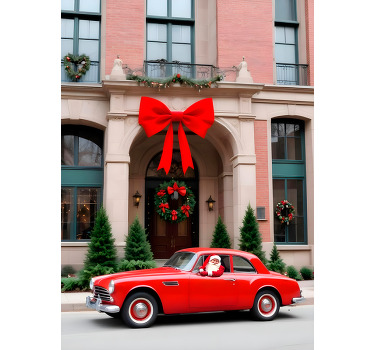 Poster Natal carro no inverno - TenStickers