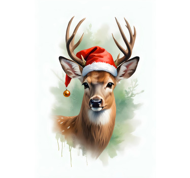 Poster Natal rena do papai noel - TenStickers