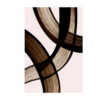 Poster abstracto curvas pretas - TenStickers