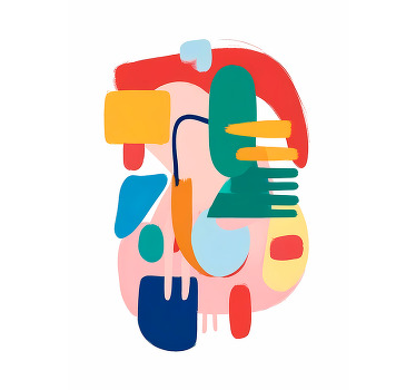 Poster abstracto formas coloridas - TenStickers