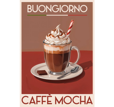 Poster retro café mocha - TenStickers