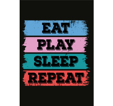 Impressão do cartaz do jogo comer dormir - TenStickers