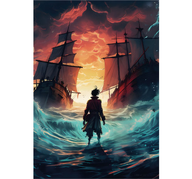 Poster juvenil pirata épico e naufrágio - TenStickers