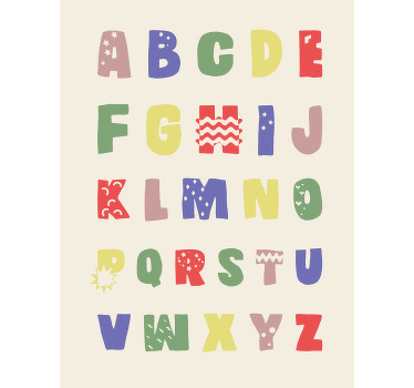 Poster infantil um alfabeto geometracial - TenStickers