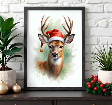 Poster Natal rena do papai noel - TenStickers