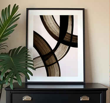 Poster abstracto curvas pretas - TenStickers