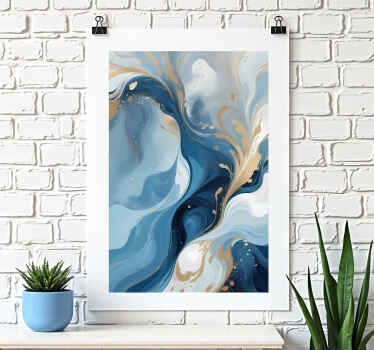 Poster abstracto lagoa azul - TenStickers