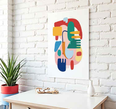 Poster abstracto formas coloridas - TenStickers