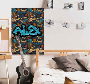 Cartaz de grafite de música retrô personalizado - TenStickers