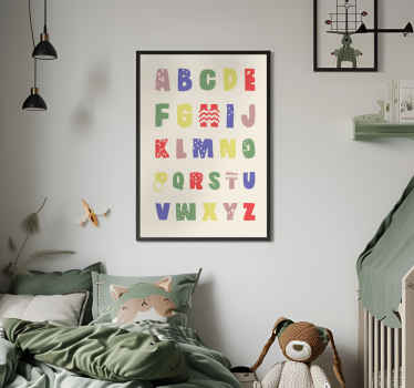 Poster infantil um alfabeto geometracial - TenStickers