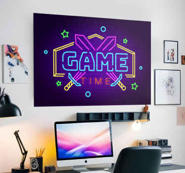 Pôster de videogame efeito néon - TenStickers