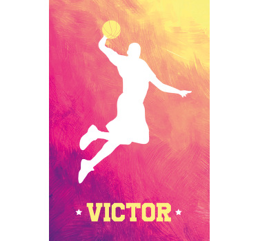 Personalize seu nome em nossas impressões em tela produtode um jogador de basquete. é original e está disponível em qualquer tamanho que você desejar.
