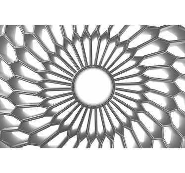 Arte de impressão em tela de mandala de efeito 3d. Uma tela moderna e elegante com padrão de mandala refletindo em um efeito de diamante. é original e fácil de pendurar.