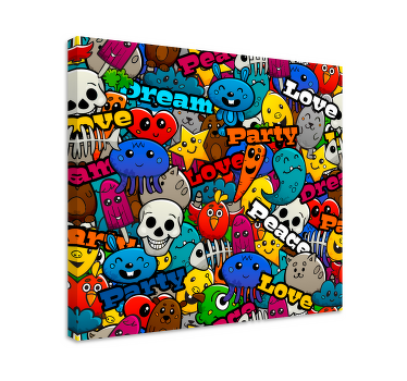 Quadro juvenil Desenho animado urbano - TenStickers