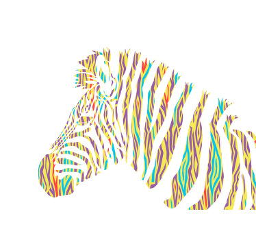 Esta impressão em tela de animal é um retrato colorido com cores vibrantes e delicadas de uma zebra em um estilo vintage único. Presenteá-lo para alguém especial!