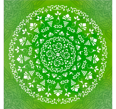 Arte em tela de mandala redonda ornamental verde - prefeito para melhorar a aparência em qualquer espaço! A qualidade é boa, impressa com acabamento de qualidade e prova de desbotamento.