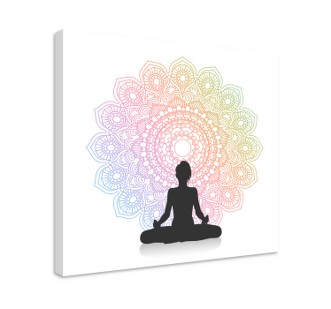 Quadro com mandala Ioga do arco-íris - TenStickers