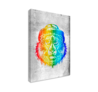 Quadro juvenil Leão com as cores do arco-íris - TenStickers