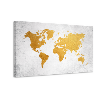 Quadro mapa mundi Mapamundi dorado - TenStickers