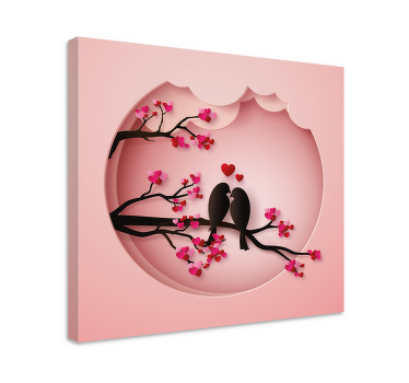 Quadro de pássaros Pássaros modernos se beijando - TenStickers