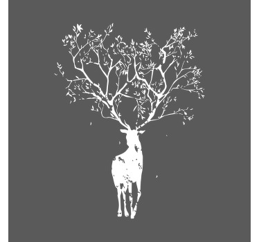 Arte em tela animal de veado de árvore - melhore qualquer espaço que desejar com o incrível efeito decorativo deste veado com impressão de arte em tela grande com chifre.