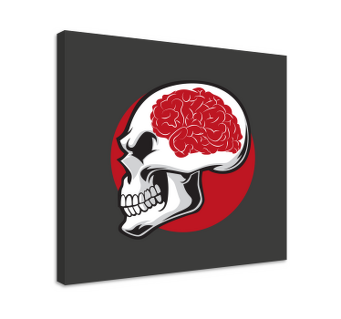 Quadro moderno Caveira vermelha com cérebro - TenStickers