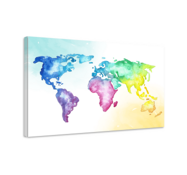 Quadro mapa mundi Gradiente colorido - TenStickers