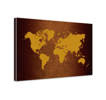 Quadro mapa mundi Textura marrom - TenStickers