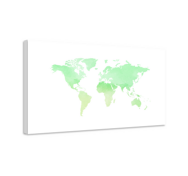 Quadro mapa mundi Pintado de verde - TenStickers