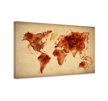 Quadro mapa mundi Aquarela - TenStickers