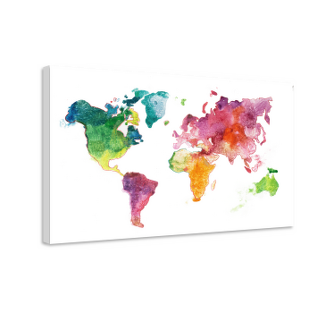 Quadro mapa mundi Colorido - TenStickers